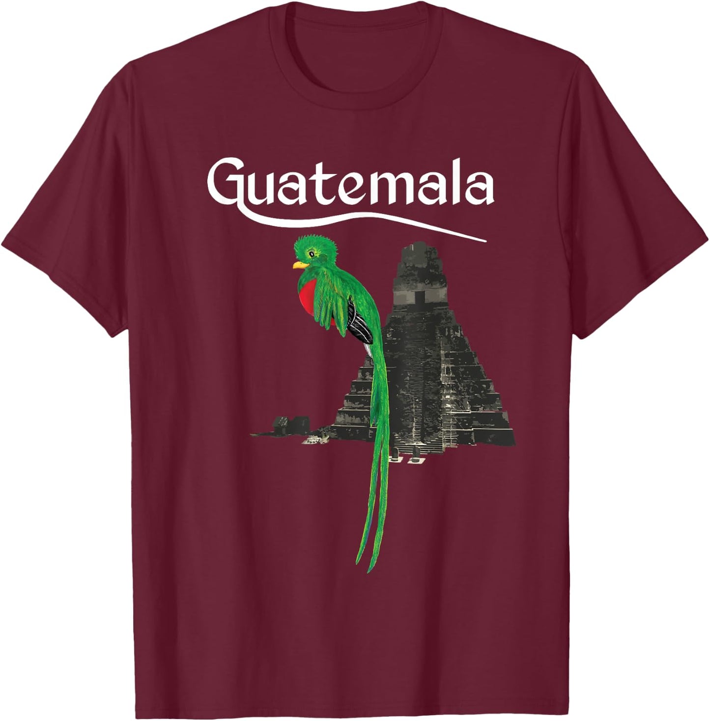 Guatemala Chapin Antigua Quetzal Tikal Peten Maya Guate 502 T-Shirt - T-Shirt | Maroon