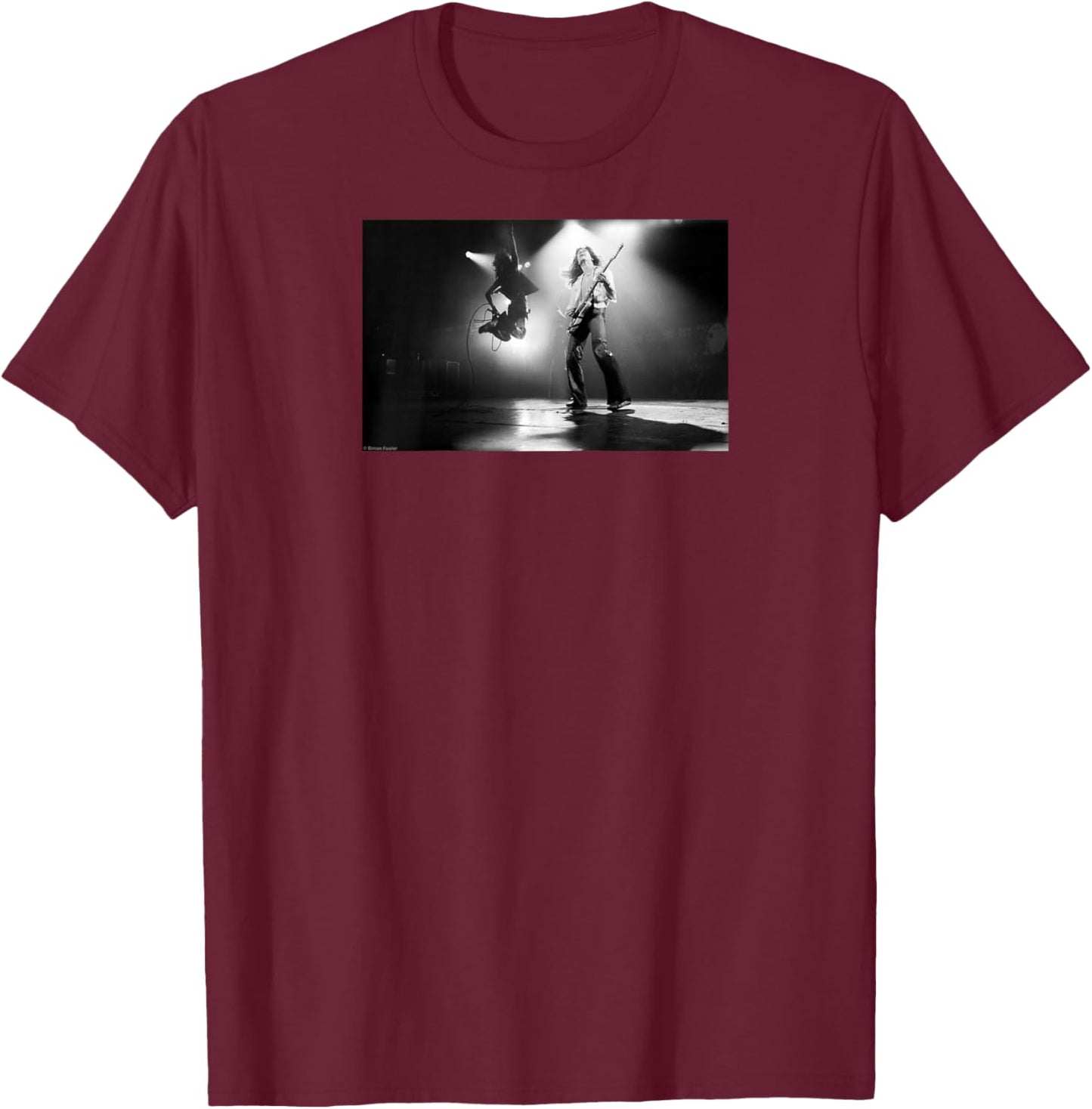 Eddie Van Halen Jump Live Rainbow Theatre By Simon Fowler Raglan Baseball T-Shirt - T-Shirt | Maroon