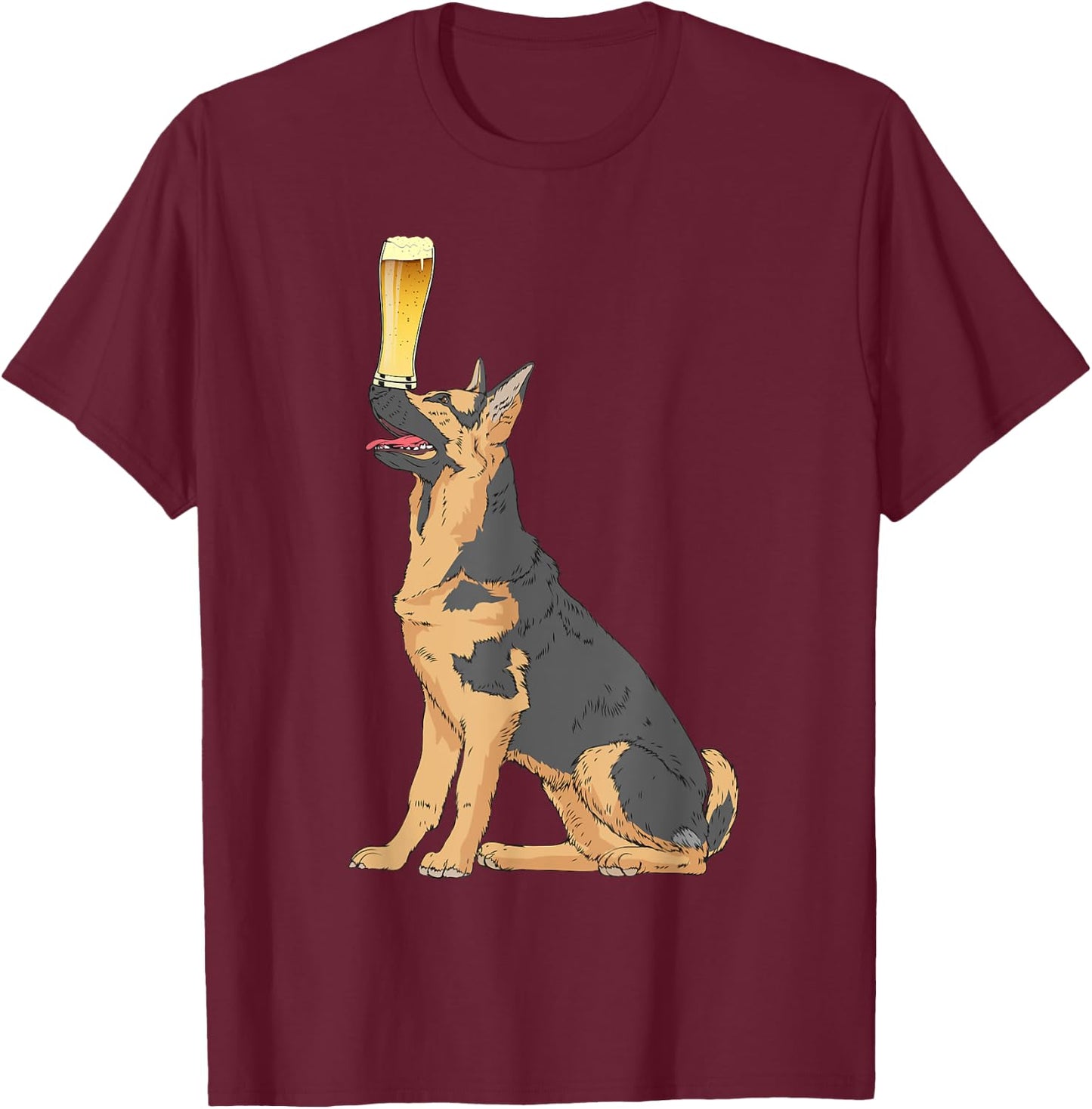 German Shepherd Vintage Dogs Shirt Craft Beer T-Shirt - T-Shirt | Maroon