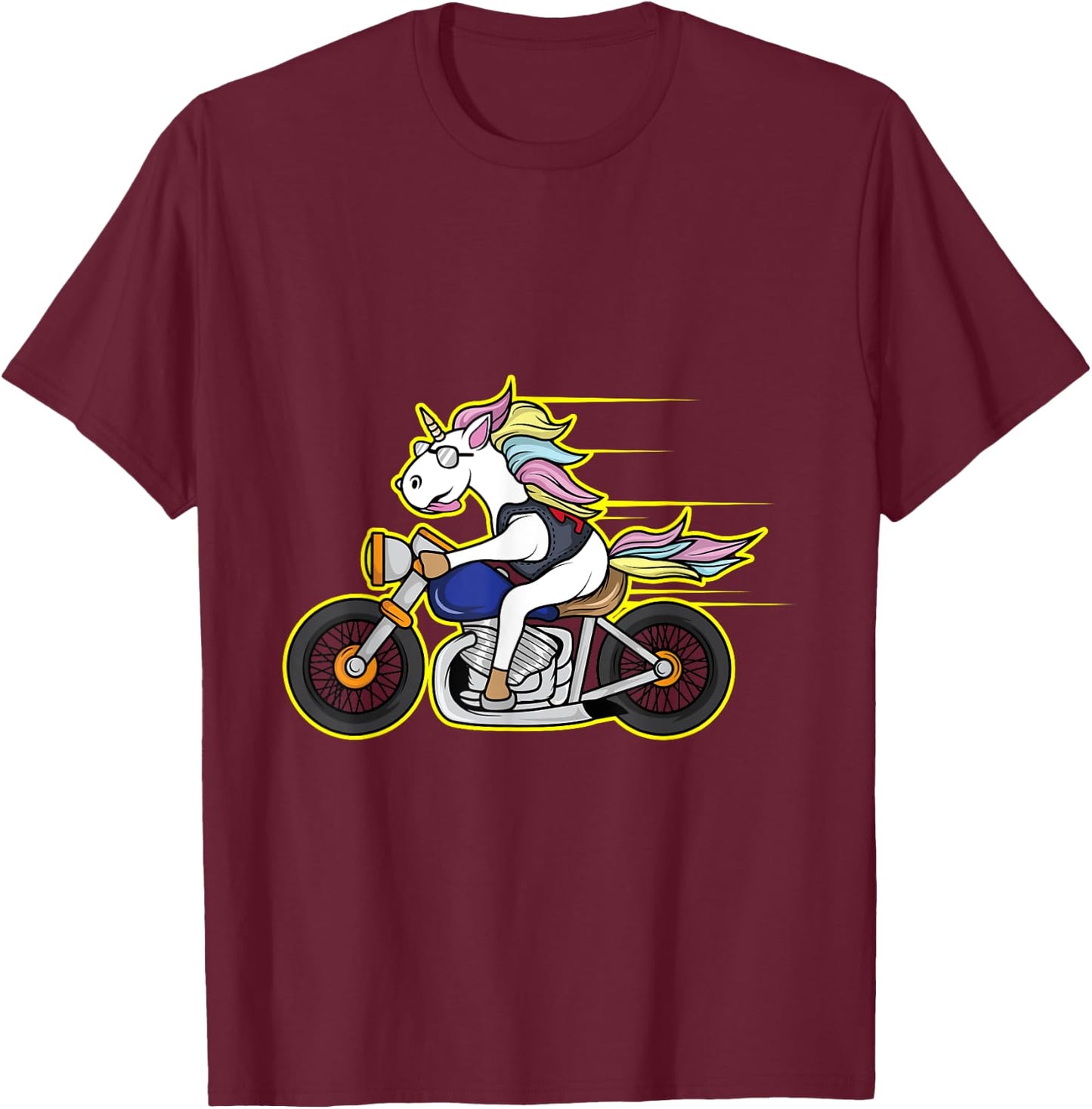 Unicorn Biker Gang Rider Motorcycle Club Shirt T-Shirt - T-Shirt | Maroon