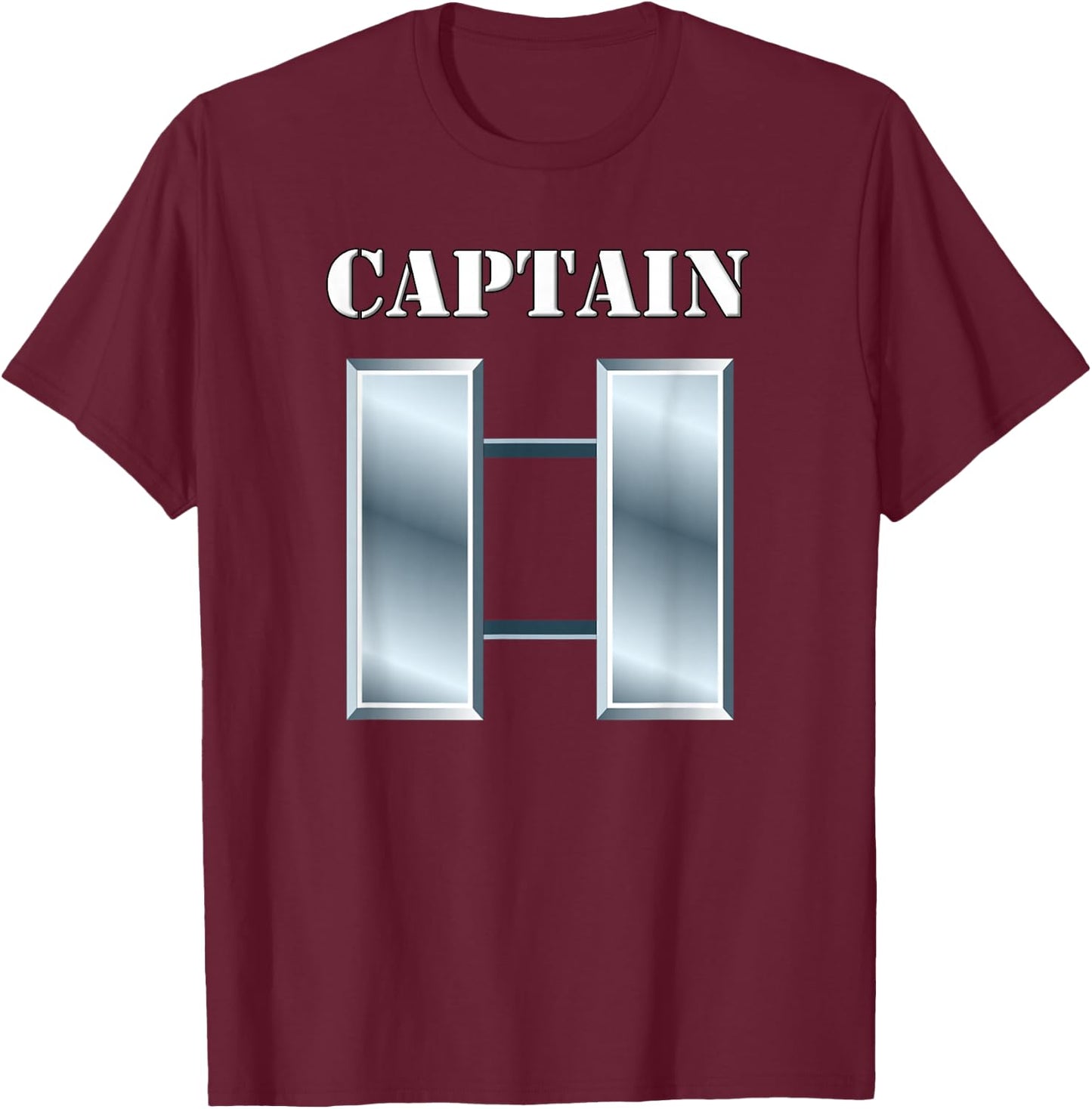 Captain - Army Officer Rank Insignia T-Shirt - T-Shirt | Maroon