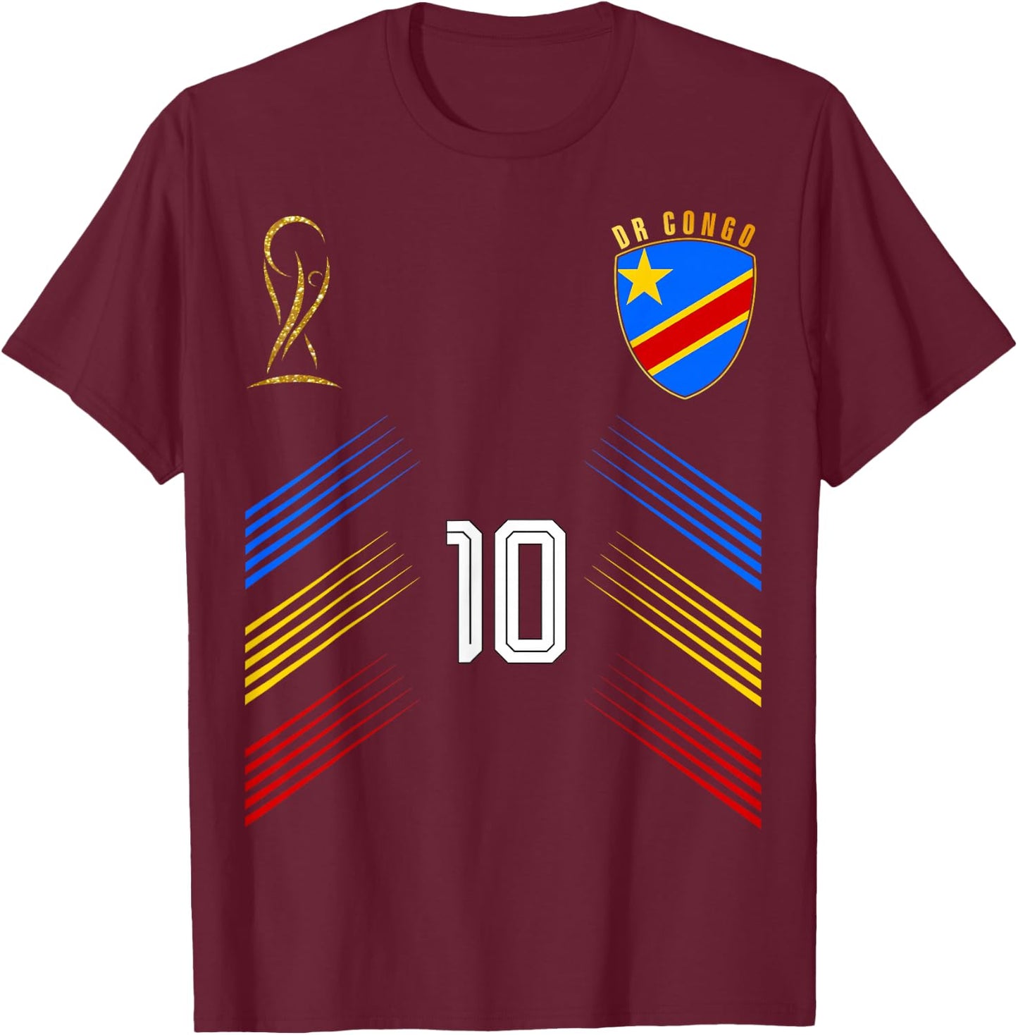 DR Congo Flag Congolese Pride Lovers Retro T-Shirt - T-Shirt | Maroon