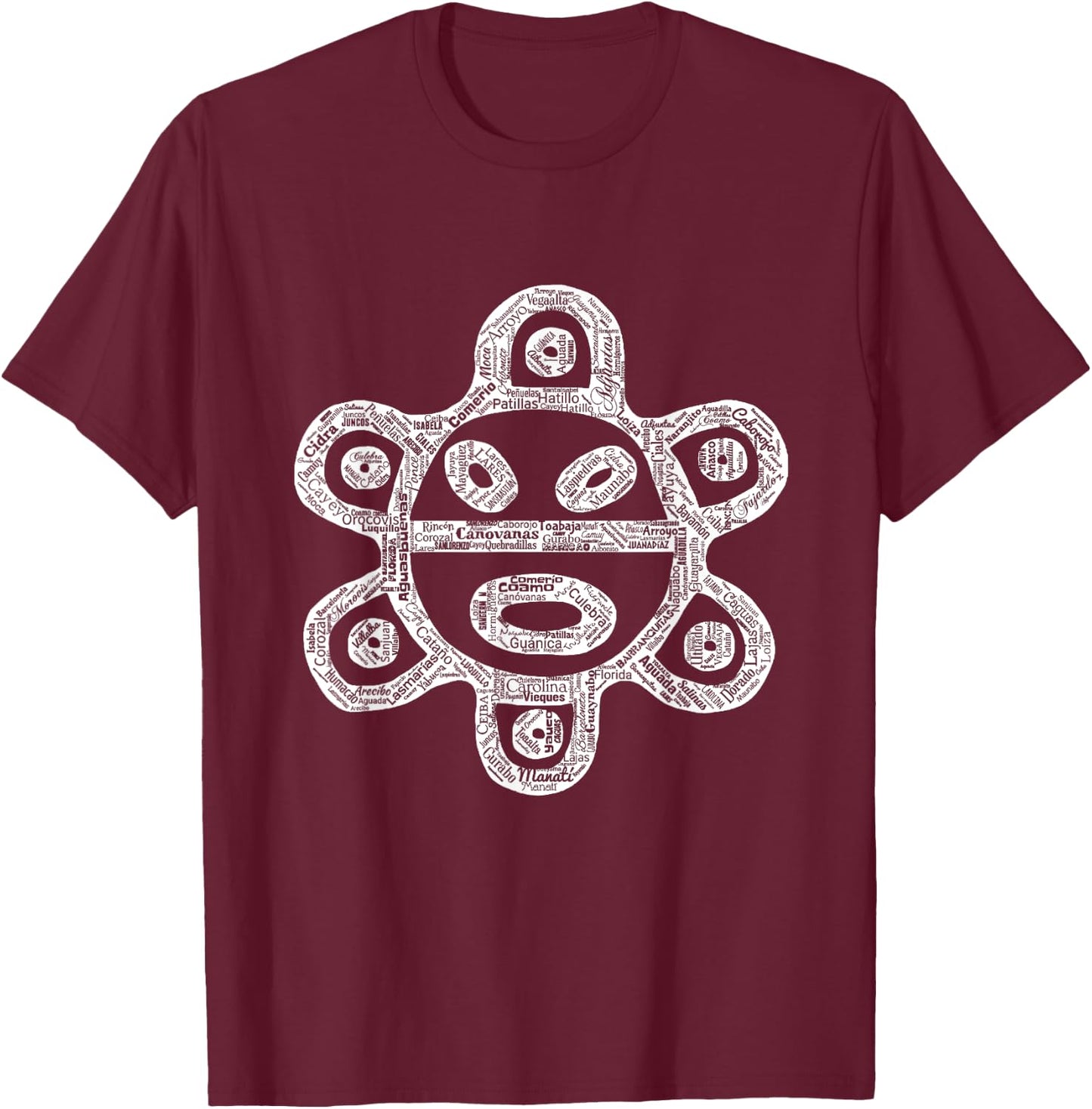 Taino Sun Puerto Rico cities and towns Boriken Boricua tea T-Shirt - T-Shirt | Maroon