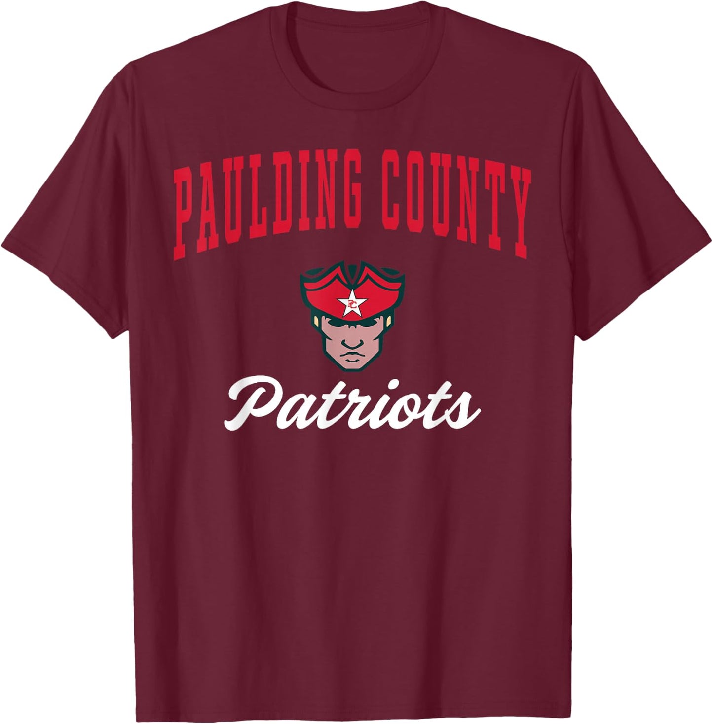 Paulding County High School Patriots C3 T-Shirt - T-Shirt | Maroon