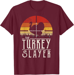 Vintage Sunset Retro Style Turkey Hunting Turkey Slayer T-Shirt - T-Shirt | Maroon