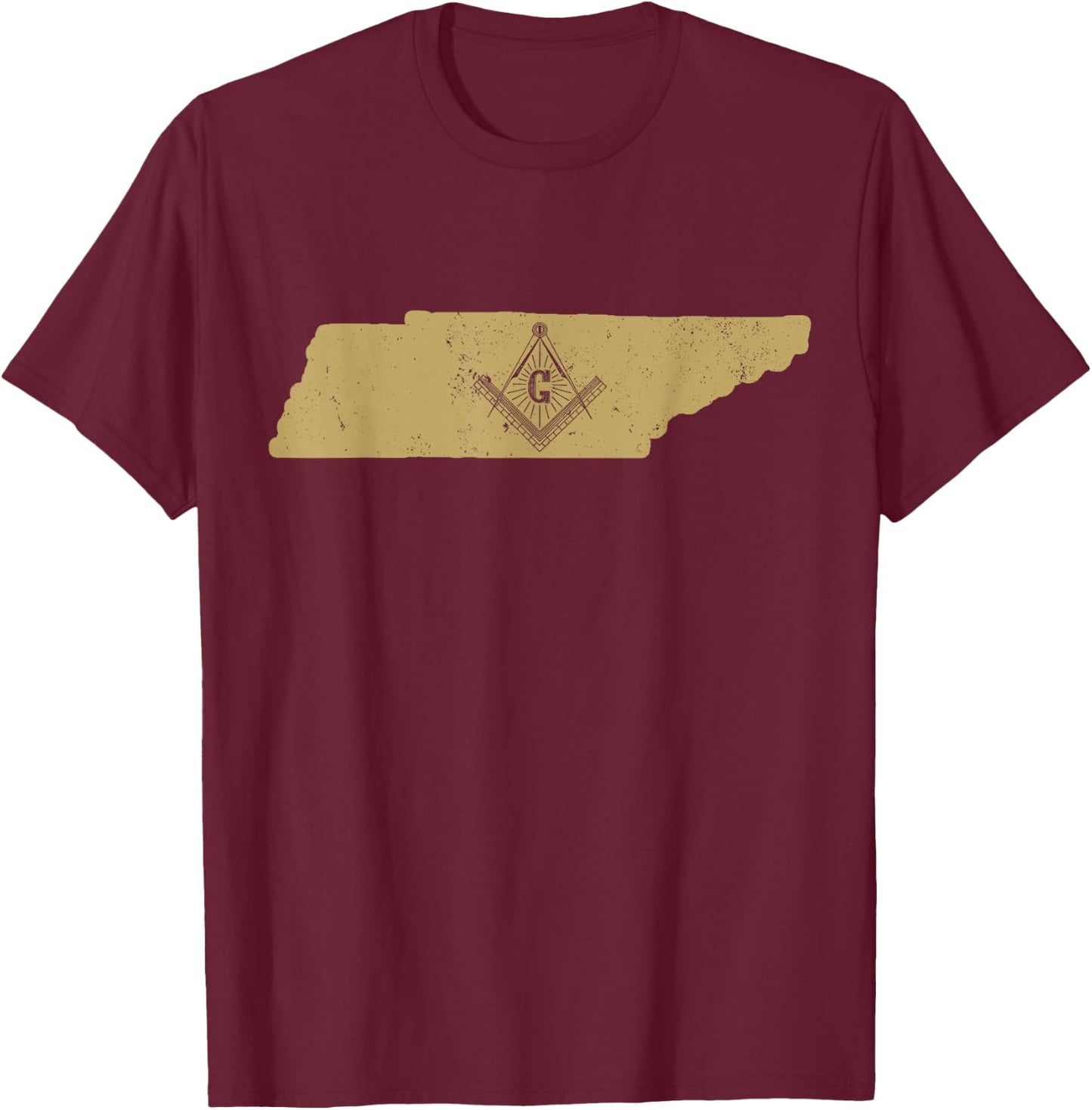Tennessee Freemason T Shirt With Masonic Symbols T-Shirt - T-Shirt | Maroon