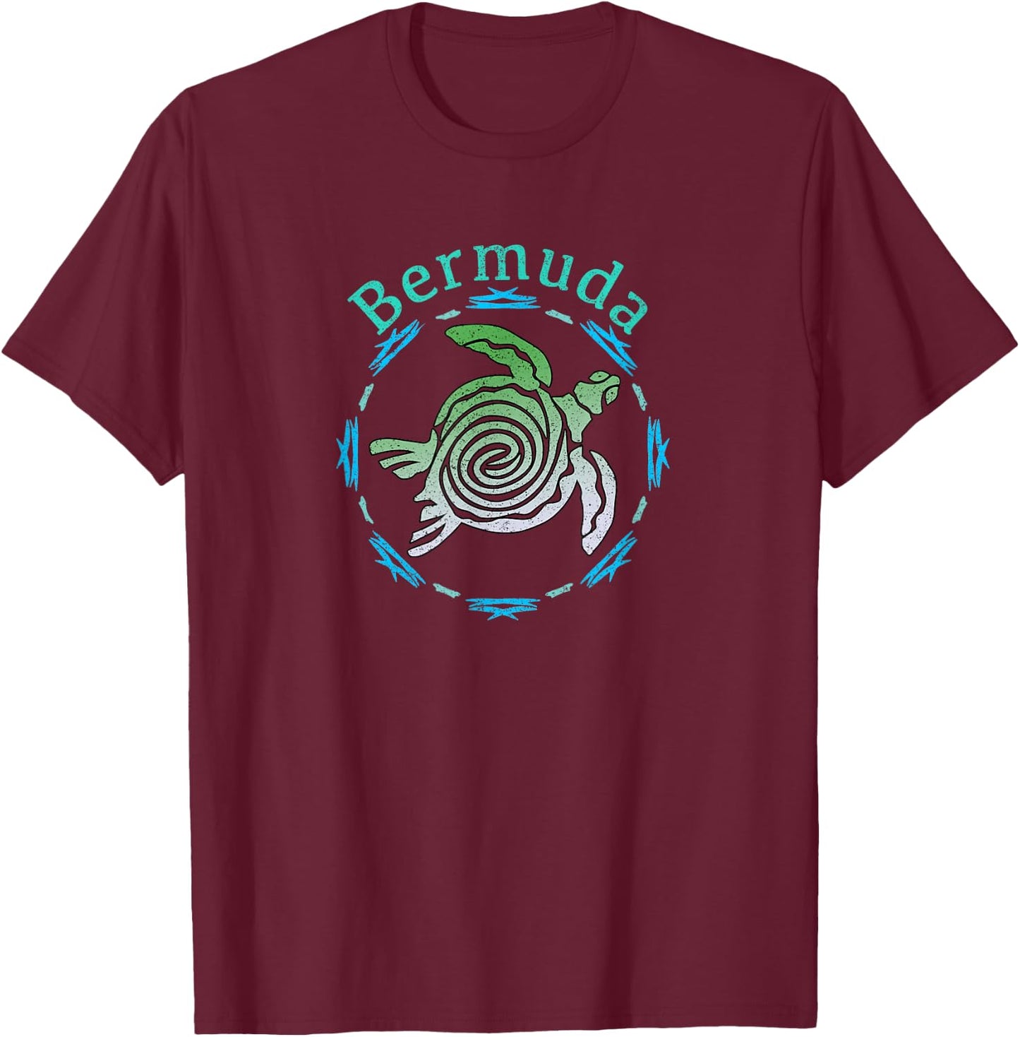 Bermuda Vintage Tribal Turtle Gift T-Shirt - T-Shirt | Maroon