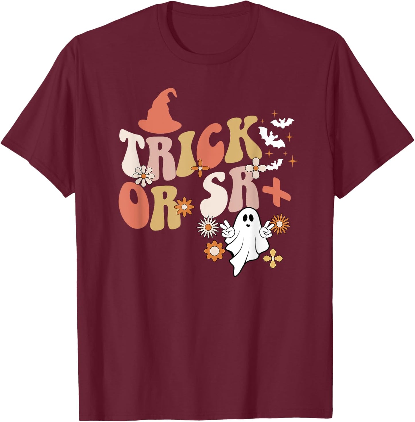 Trick Or SR+ Spooky ABA Therapist Halloween ABA Therapy T-Shirt - T-Shirt | Maroon