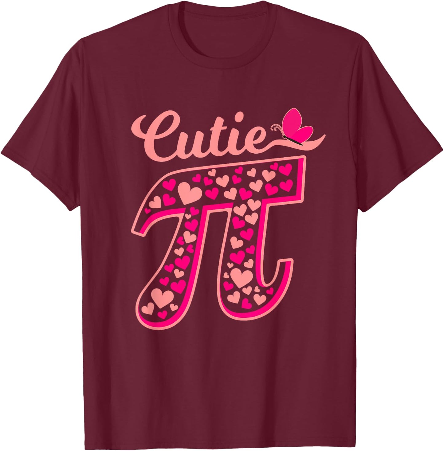 Pi Day Shirt Women Kids Men Toddler Math Teacher Cutie Pi T-Shirt - T-Shirt | Maroon