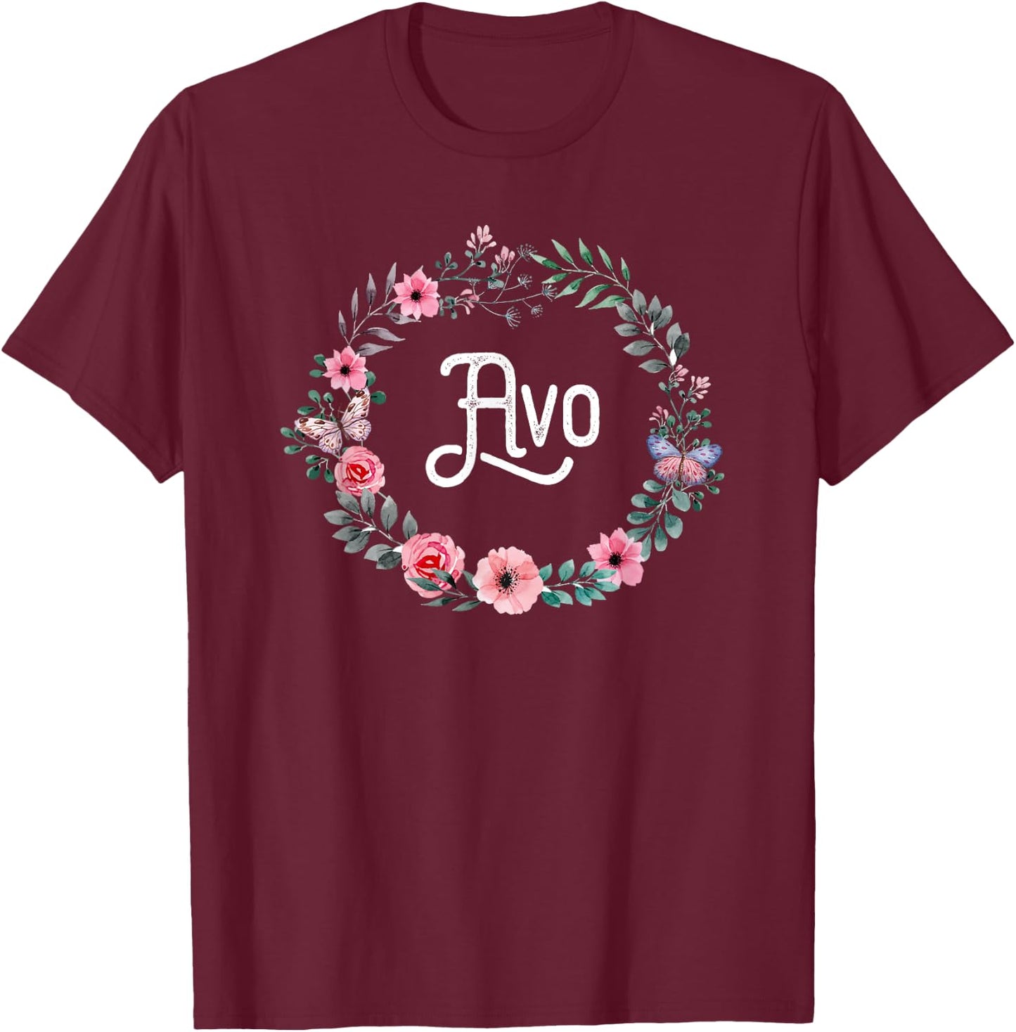 Mother's Day Gift Portuguese Grandma Floral Avo T-Shirt - T-Shirt | Maroon