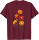 Marigold Flowers, Floral Design T-Shirt - T-Shirt | Maroon
