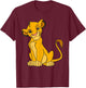 Disney The Lion King Young Simba Sitting Up T-Shirt - T-Shirt | Maroon