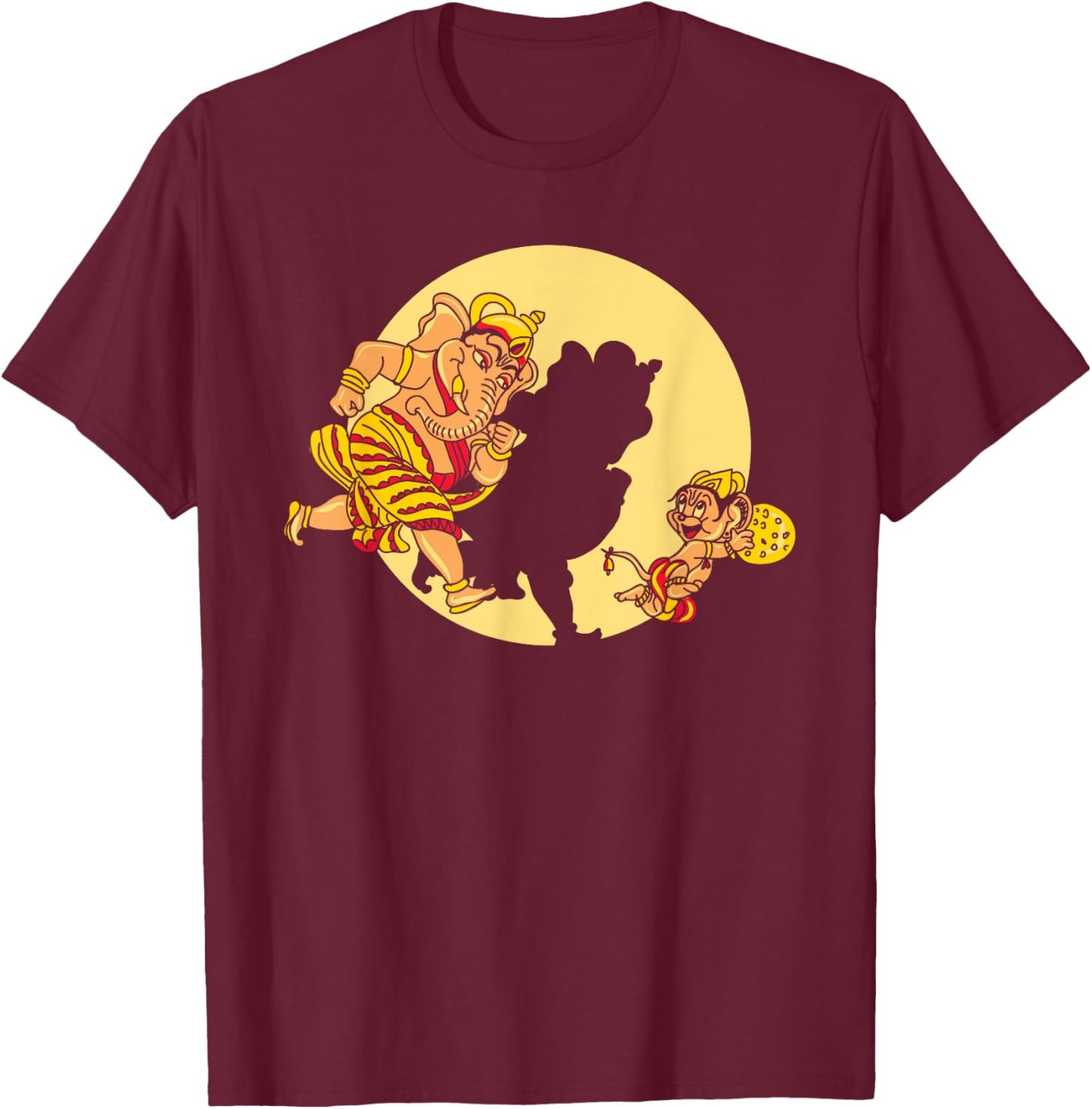Tintin Ganesha T-Shirt - T-Shirt | Maroon