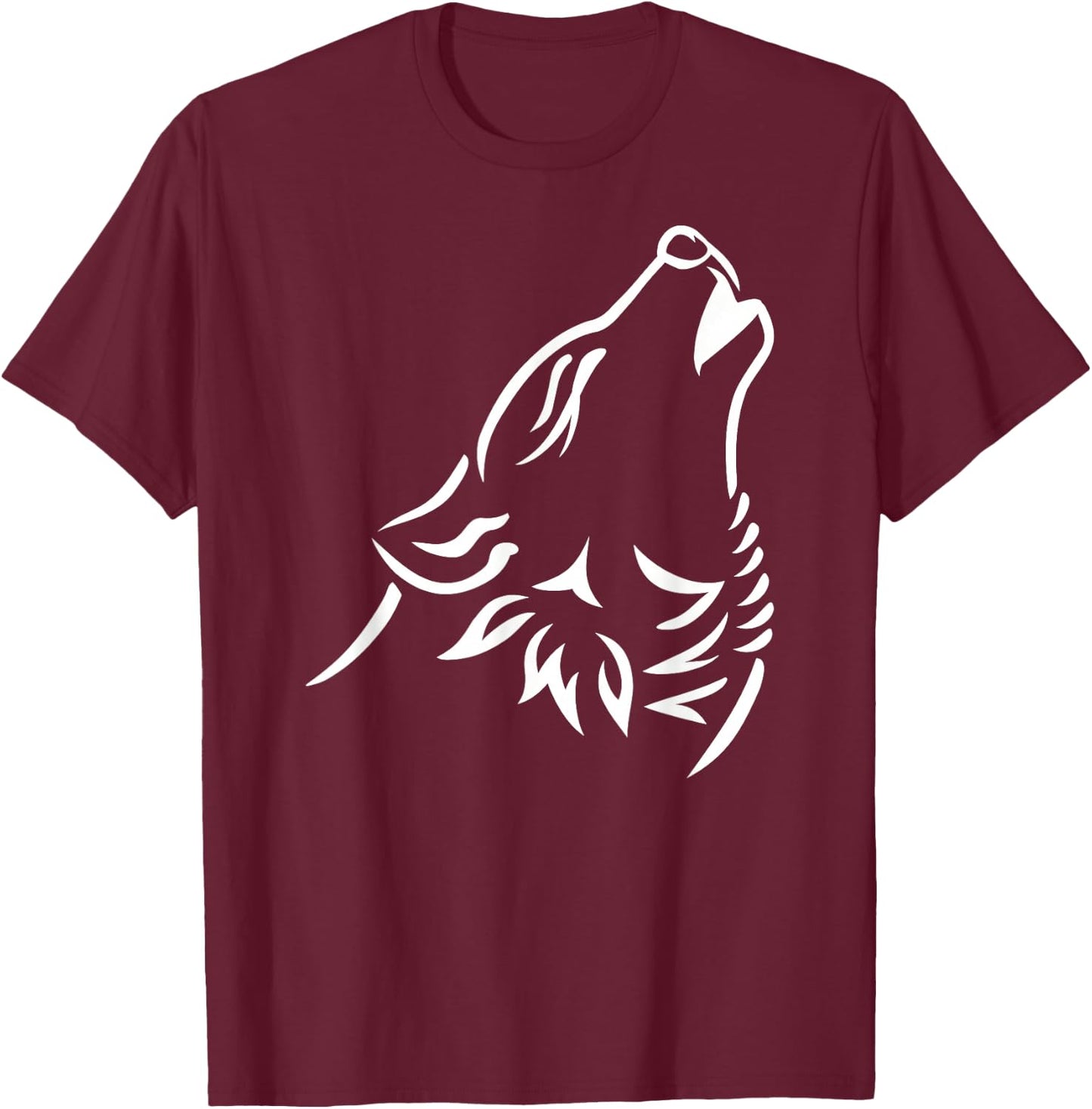 Howling Wolf T-Shirt - T-Shirt | Maroon