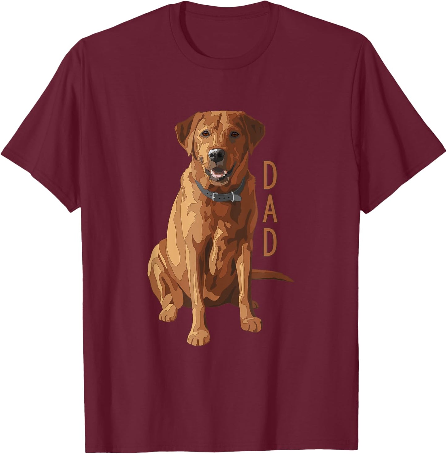 Lab Dad Fox Red Labrador Retriever Dog Lover T-Shirt - T-Shirt | Maroon