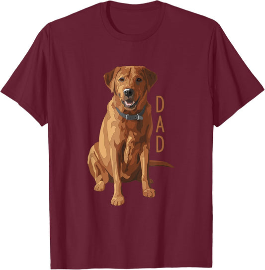 Lab Dad Fox Red Labrador Retriever Dog Lover T-Shirt - T-Shirt | Maroon