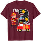 Fire Truck Fireman 3 Year Old I'm 3rd Birthday Party T-Shirt - T-Shirt | Maroon