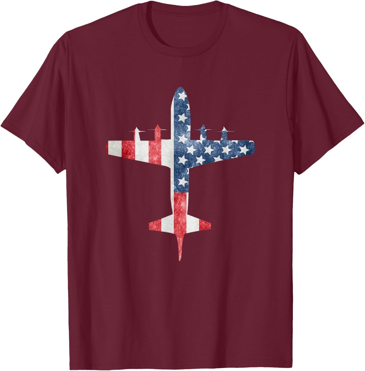 P-3 Orion American Flag Aviation Shirt T-Shirt - T-Shirt | Maroon