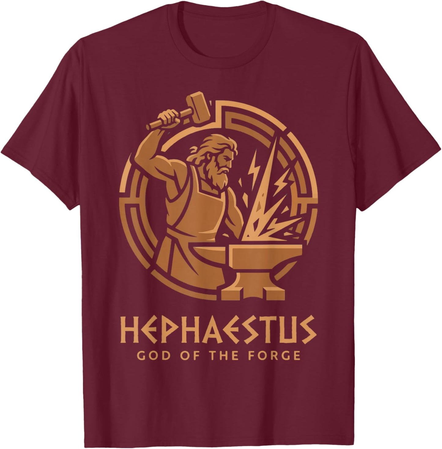 Hephaestus God of The Forge T-Shirt - T-Shirt | Maroon