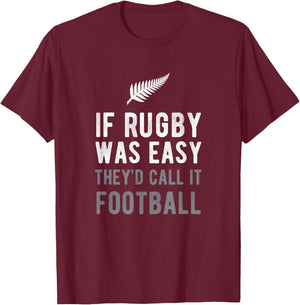 Funny New Zealand Rugby NZ Silver Fern Football Gift T-Shirt - T-Shirt | Maroon