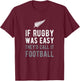 Funny New Zealand Rugby NZ Silver Fern Football Gift T-Shirt - T-Shirt | Maroon