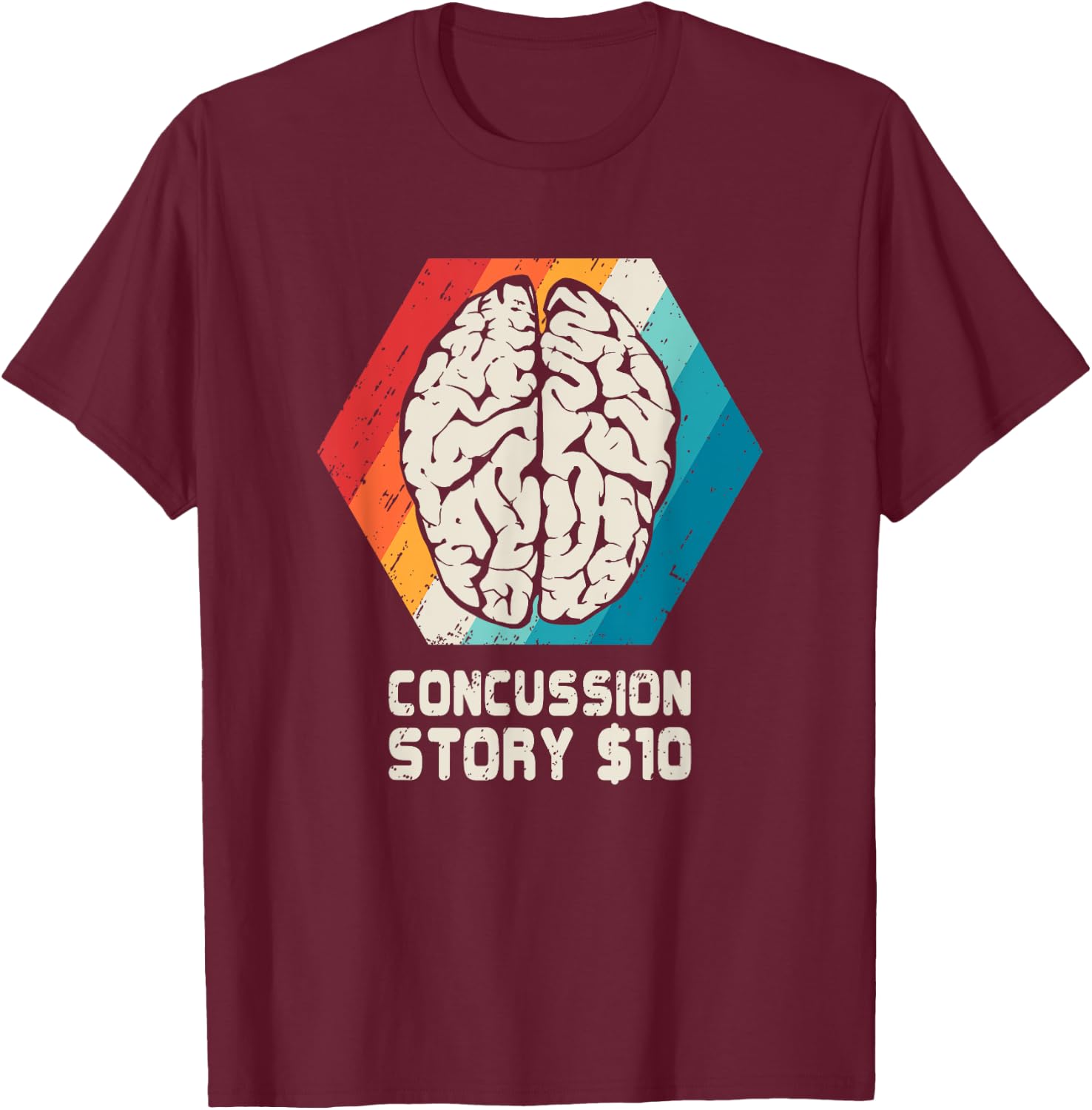 Concussion T Shirt Brain Head Injury Get Well Soon Gift T-Shirt - T-Shirt | Maroon