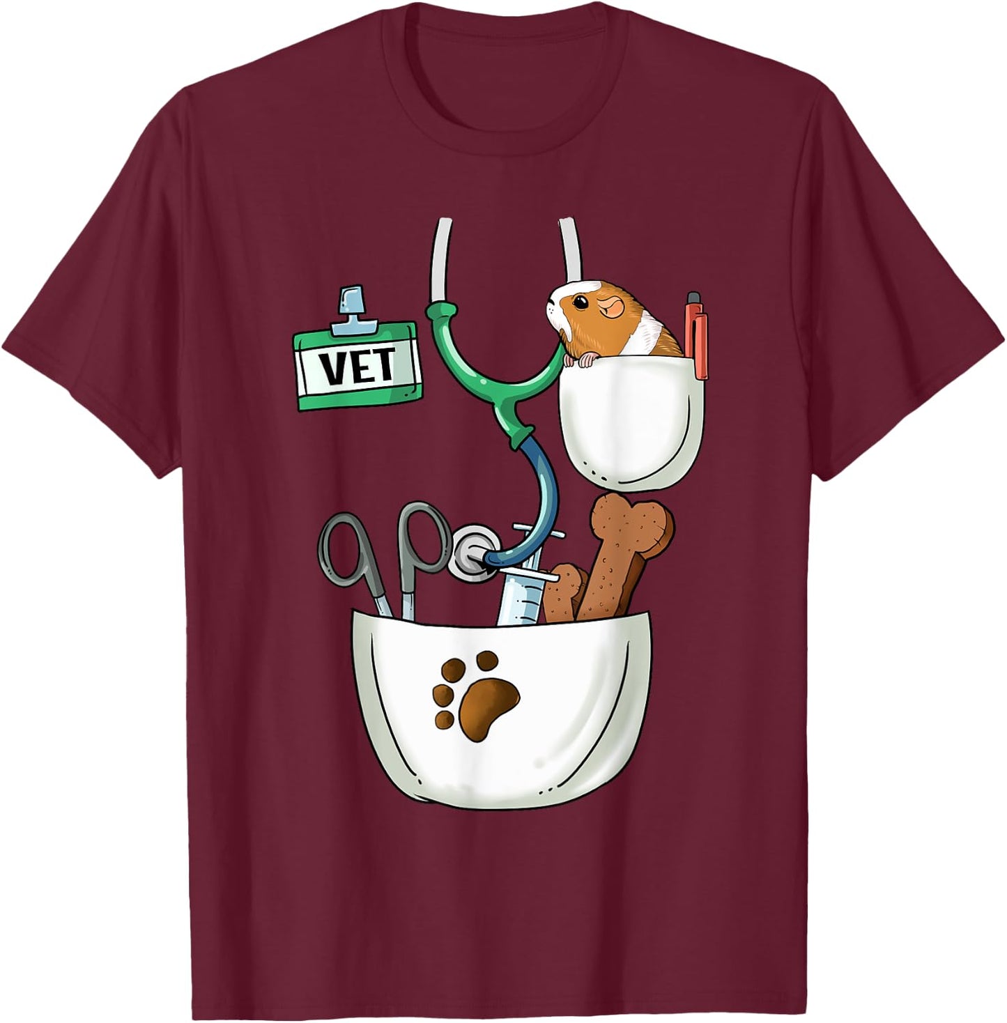 Veterinarian Halloween Costume Shirt Vet Tech Kids And Adult T-Shirt - T-Shirt | Maroon