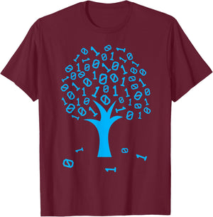 Binary Tree | Computer Science Lovers Coding T-Shirt - T-Shirt | Maroon
