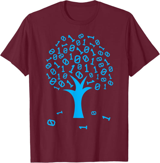 Binary Tree | Computer Science Lovers Coding T-Shirt - T-Shirt | Maroon