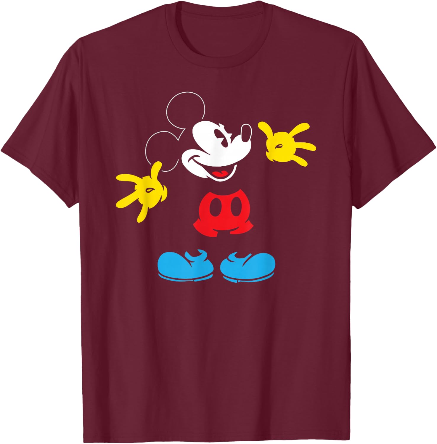 Disney - Excited Mickey Mouse T-Shirt - T-Shirt | Maroon
