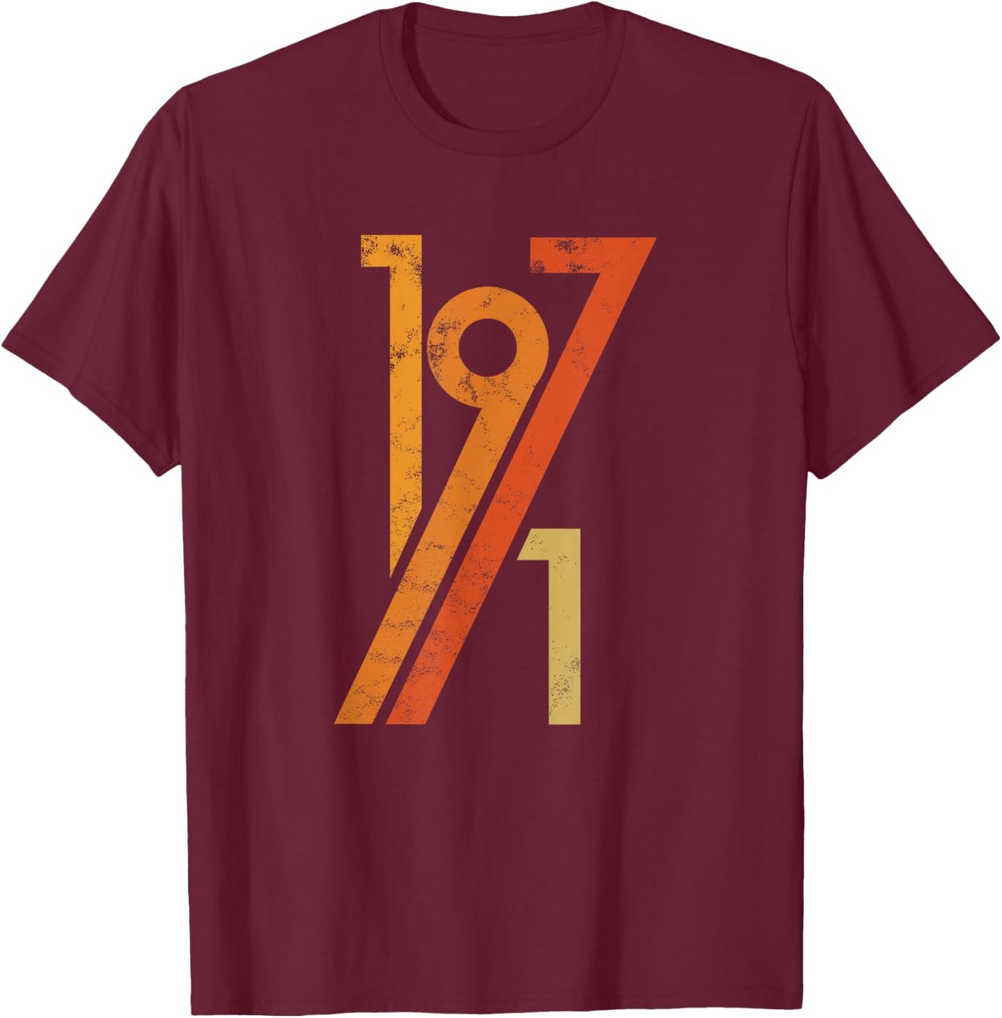 Birthday Vintage 70s Style 1971 T-Shirt - T-Shirt | Maroon