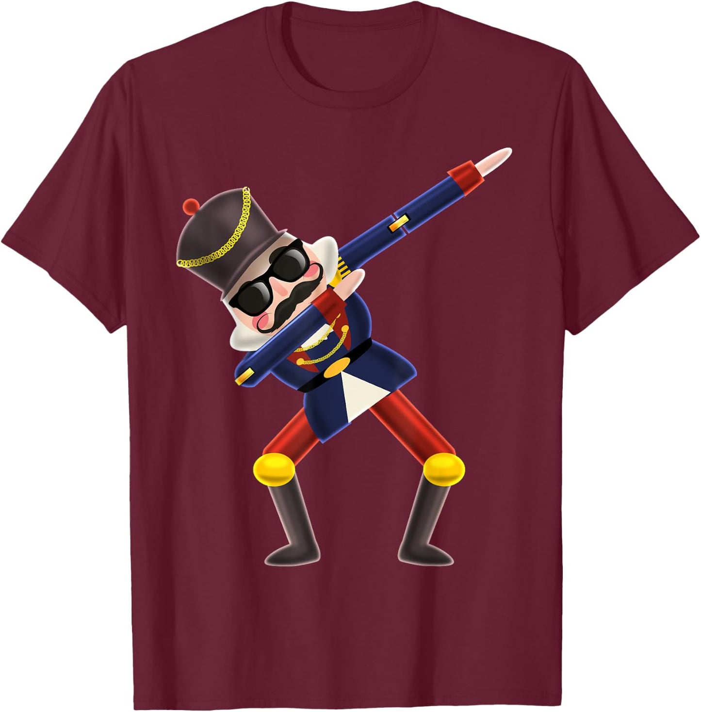 Dabbing Nutcracker Christmas Shirt Nutcracker Christmas Gift T-Shirt - T-Shirt | Maroon