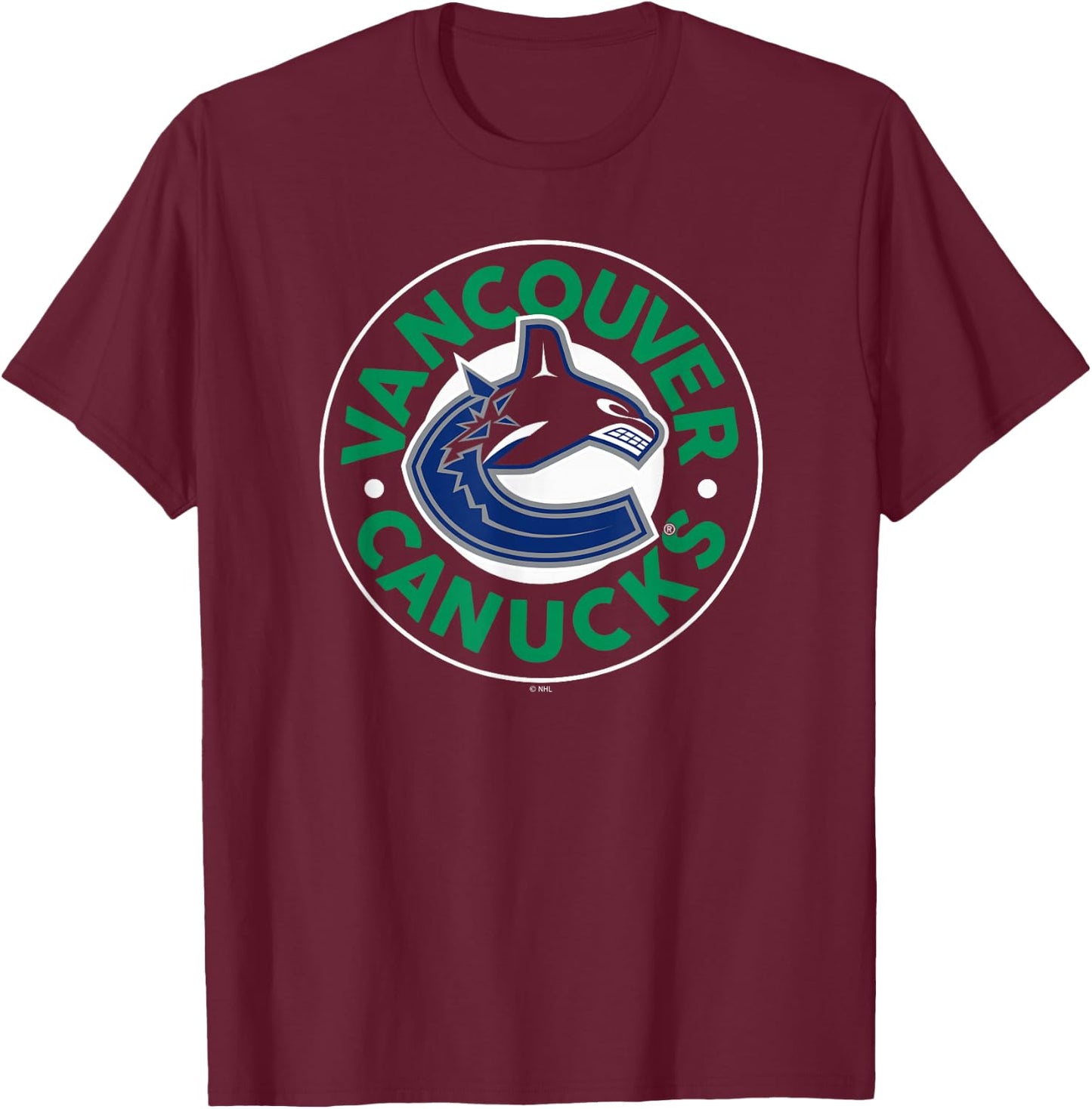 Vancouver Canucks Symbol Navy Blue Officially Licensed T-Shirt - T-Shirt | Maroon