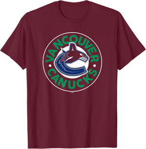 Vancouver Canucks Symbol Navy Blue Officially Licensed T-Shirt - T-Shirt | Maroon