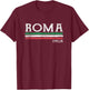 Rome Italy Italian Flag Souvenirs Gift T-Shirt - T-Shirt | Maroon