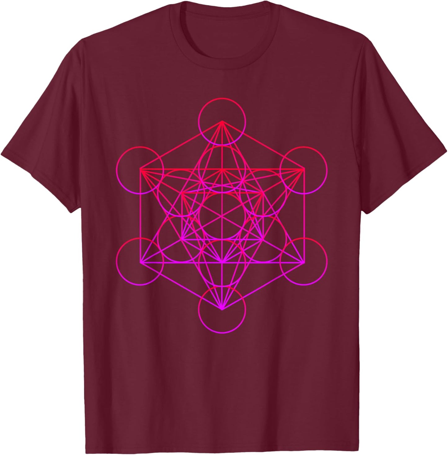 Dodecahedron Sacred Geometry T-Shirt - T-Shirt | Maroon