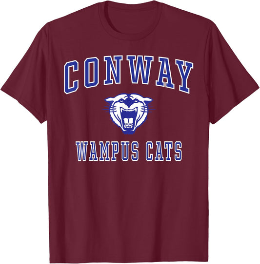 Conway High School Wampus Cats C1 T-Shirt - T-Shirt | Maroon