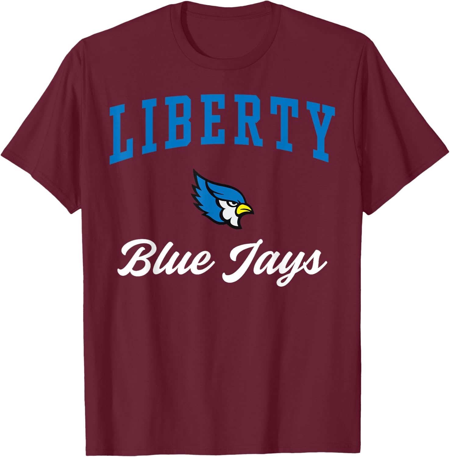 Liberty High School Blue Jays T-Shirt - T-Shirt | Maroon