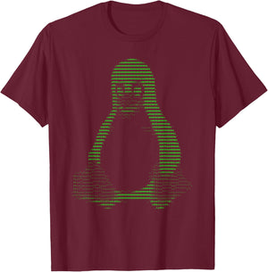 Tux Hacker Coder Sysadmin Printed Casual Design T-Shirt - T-Shirt | Maroon