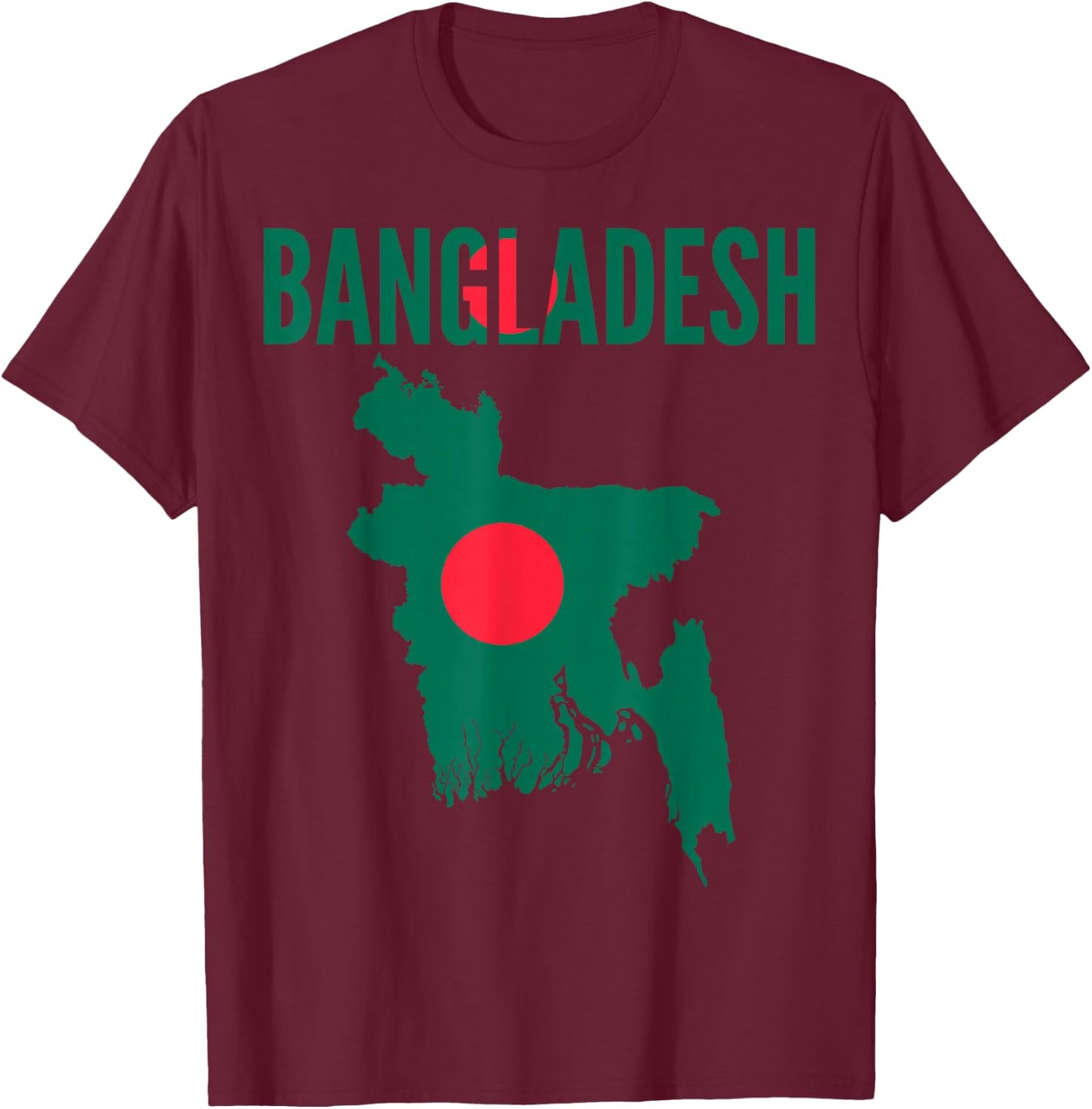 Bangladeshi - Bangladesh Country Map Flag T-Shirt - T-Shirt | Maroon