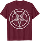Baphomet T Shirt Pentagram Shirt Men Inverted Pentagram T-Shirt - T-Shirt | Maroon