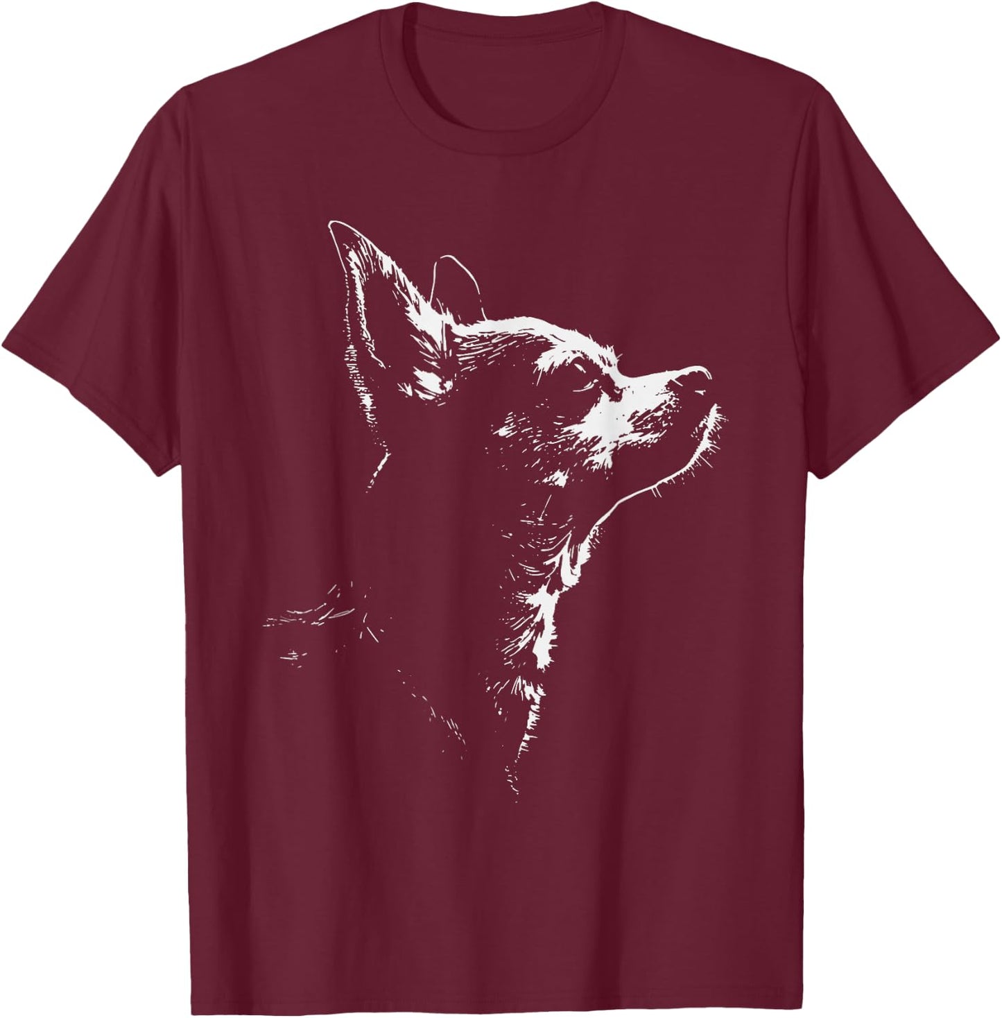 Retro Chihuahua Silhouette Graphic Women T-Shirt - T-Shirt | Maroon