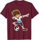 Dabbing Soccer Boy Uruguay Jersey, Uruguayan Kids Dab Gifts T-Shirt - T-Shirt | Maroon