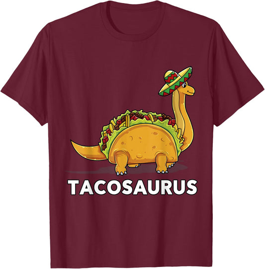 Tacosaurus Funny Dinosaur Taco Lover Gift T-Shirt - T-Shirt | Maroon