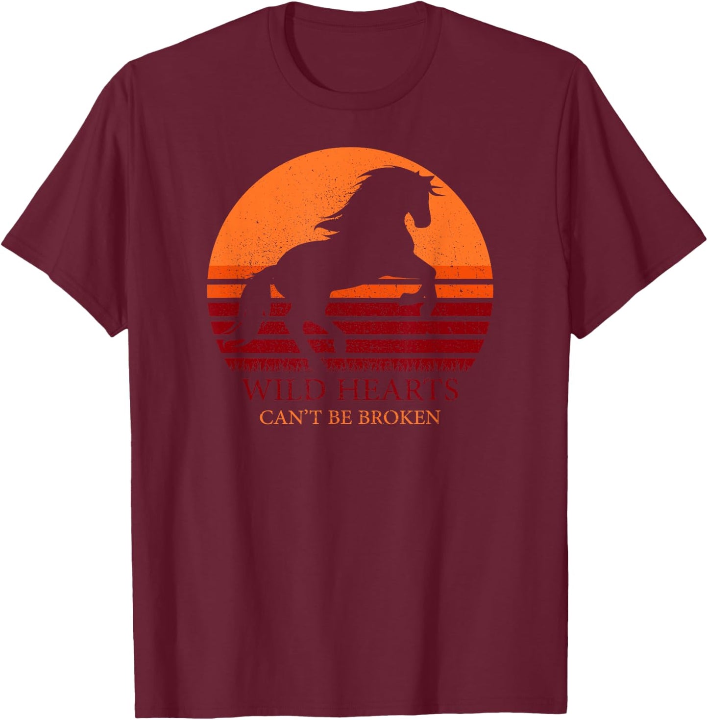 Wild Hearts Can't Be Broken Vintage Horse T-Shirt - T-Shirt | Maroon
