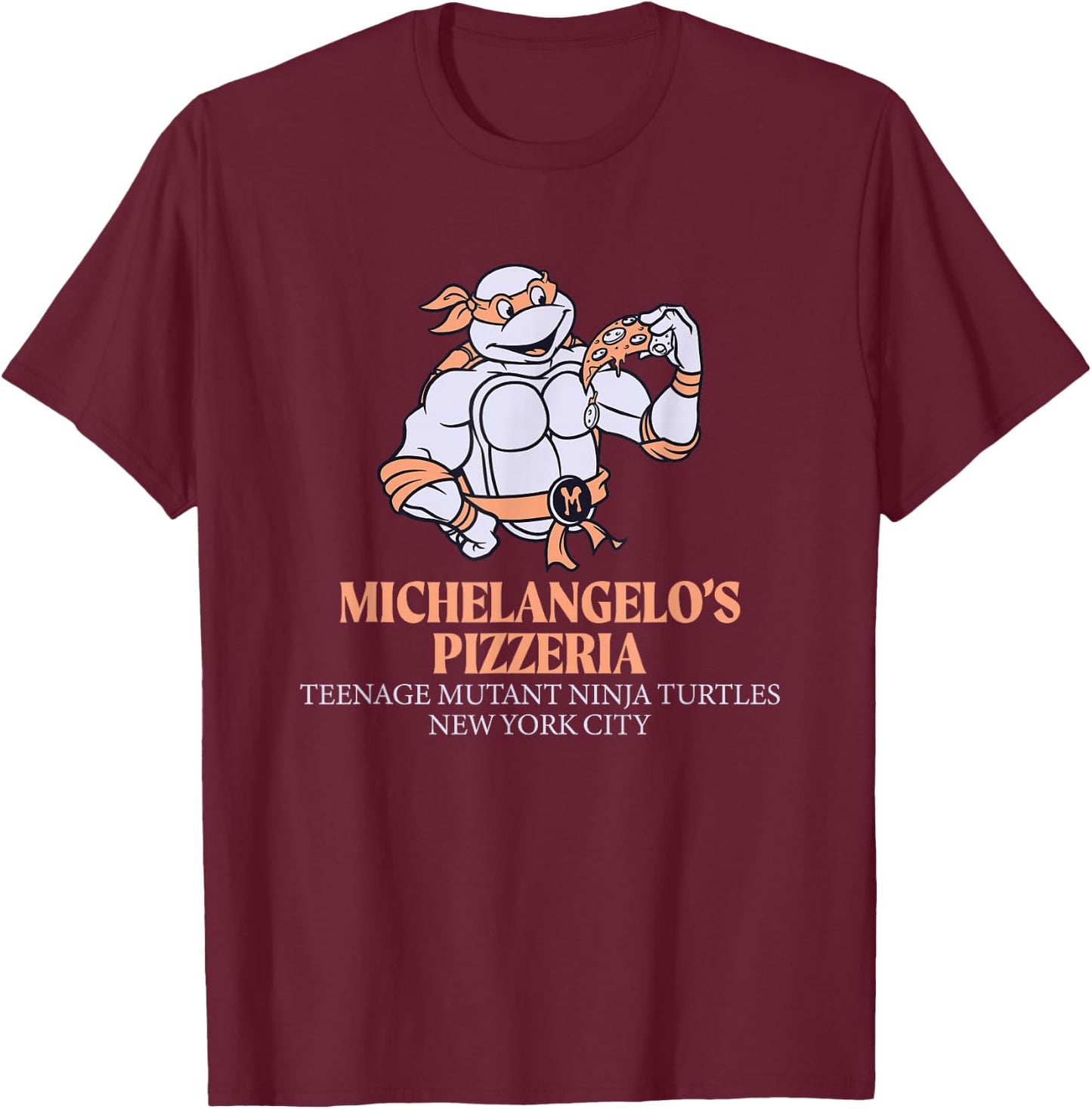 Teenage Mutant Ninja Turtles Michelangelo's Pizzeria T-Shirt - T-Shirt | Maroon
