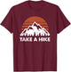 Vintage Take a Hike Outdoors Nature Hiking Lover T-Shirt - T-Shirt | Maroon