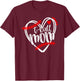 Tball MOM, T ball , Girls T-ball Heart T-Shirt - T-Shirt | Maroon