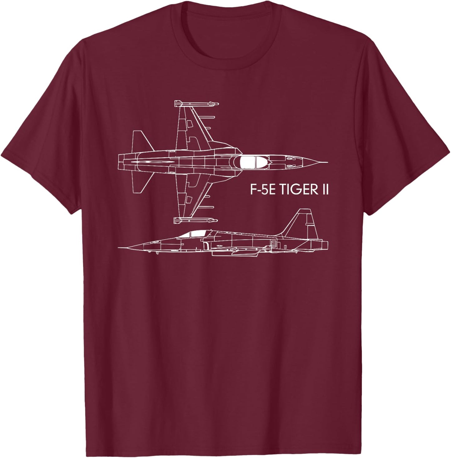 F-5E Tiger II Fighter Jet Plane Gift T-Shirt - T-Shirt | Maroon