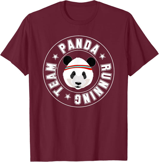 Panda Running Team T Shirt T-Shirt - T-Shirt | Maroon